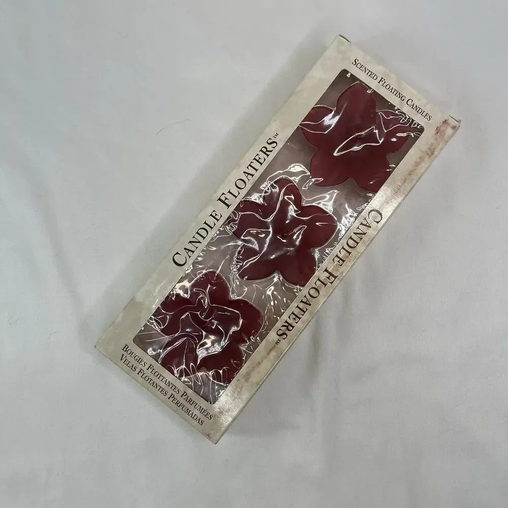 Florasense Scented Floating Candles 3 in package. black Cherry, home, decor